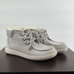 SO Women's Ankle Boots Size 6 Gray Ivy Wool Faux Fur Chukka